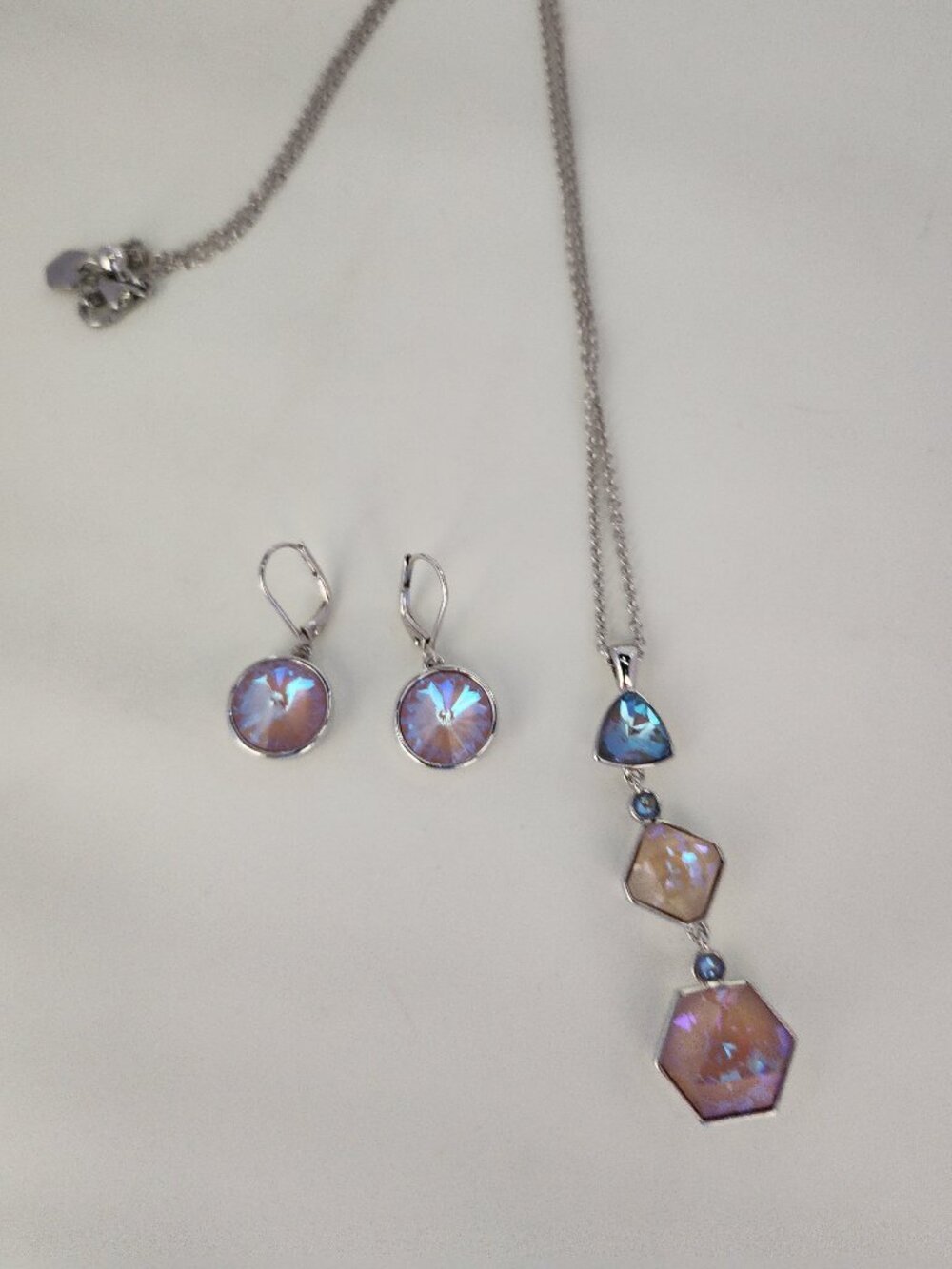 Touchstone Crystal Sublety Pendant and Lulu Earrings
